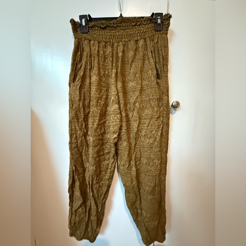 Olive green boho pants